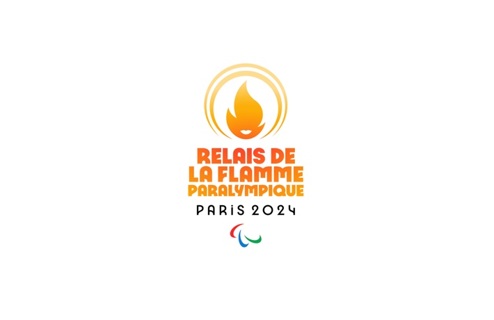 Logo : Relais de la flamme paralympique, Paris 2024.